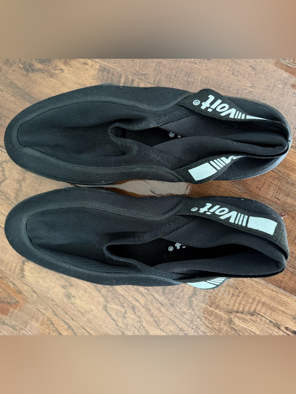 Voit Black Slip-On Aqua Shoes with Logo Strap